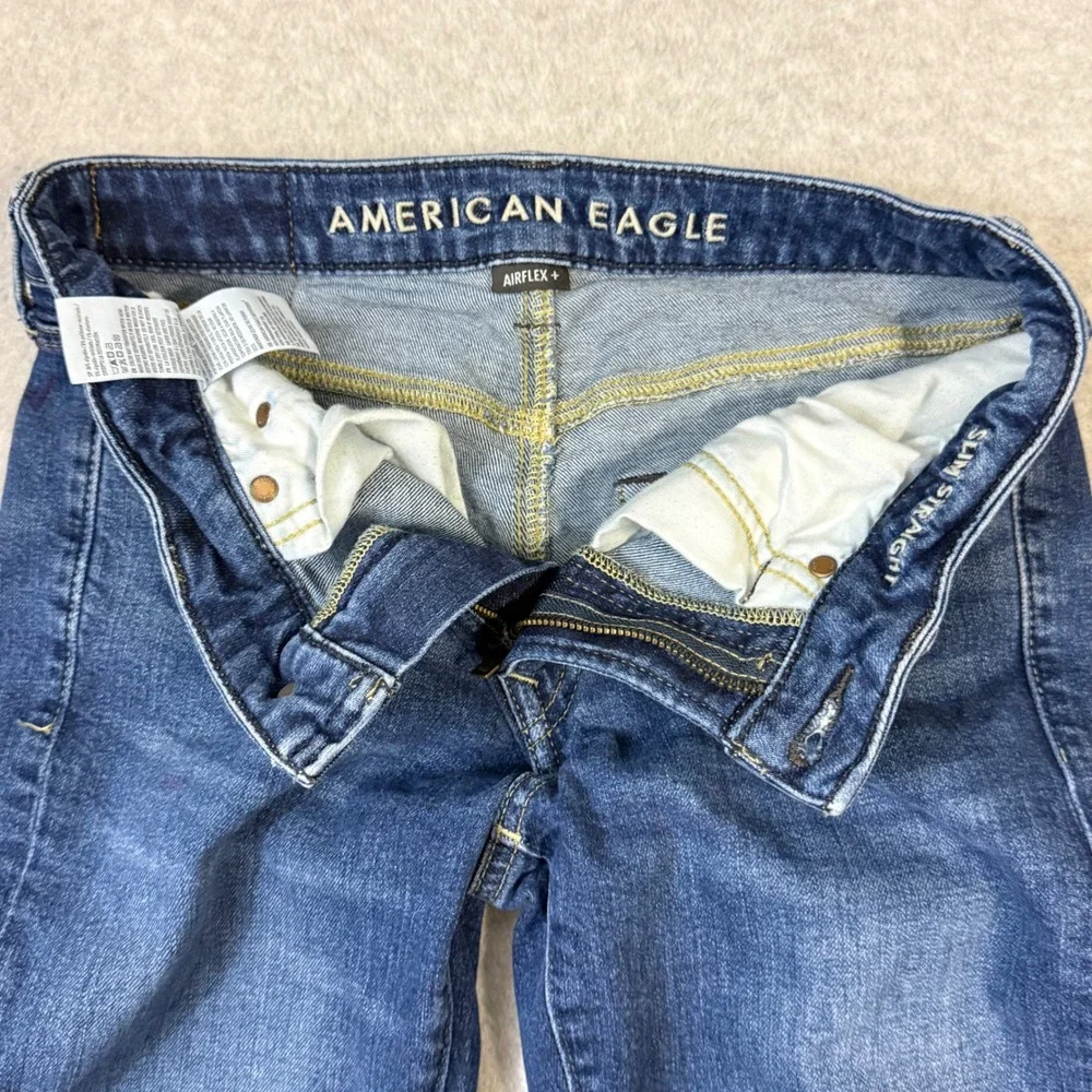 American Eagle Airflex+ Slim Straight Jeans Mens 29x32 Blue Denim Stretch
